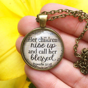 Her Children Rise Up and Call Her Blessed Necklace - Redeemed Jewelry