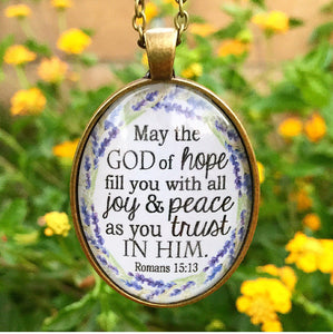 Romans 15:13 Pendant Necklace - Redeemed Jewelry