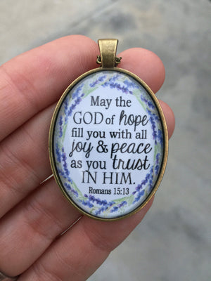 Romans 15:13 Pendant Necklace - Redeemed Jewelry