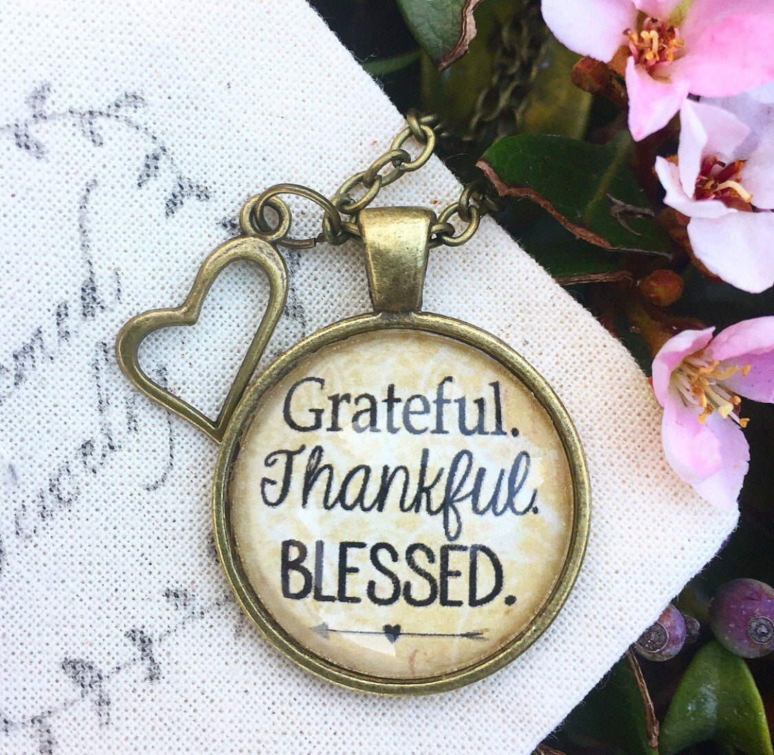 Grateful. Thankful. Blessed Pendant Necklace - Redeemed Jewelry