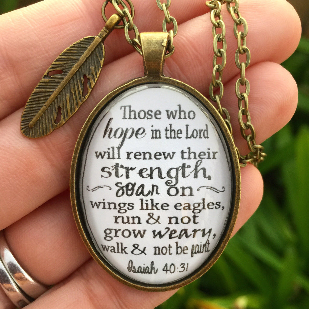 Isaiah 40:31 Bible Verse Pendant Necklace - Redeemed Jewelry