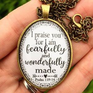 Psalm 139:14 Pendant Necklace - Redeemed Jewelry