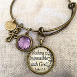 Nothing is impossible with God Bangle Luke 1:37 - Redeemed Jewelry
