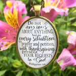 Scripture Necklace "Do not be anxious about anything..." Philippians 4:6 - Redeemed Jewelry