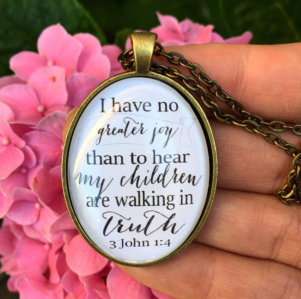 No Greater Joy 3 John 1:4 Necklace - Redeemed Jewelry