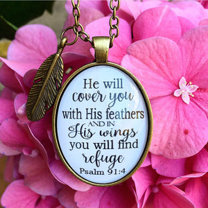 Psalm 91:4 Necklace - Redeemed Jewelry