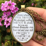 Psalm 23:4 Bible Verse Pendant Necklace - Redeemed Jewelry