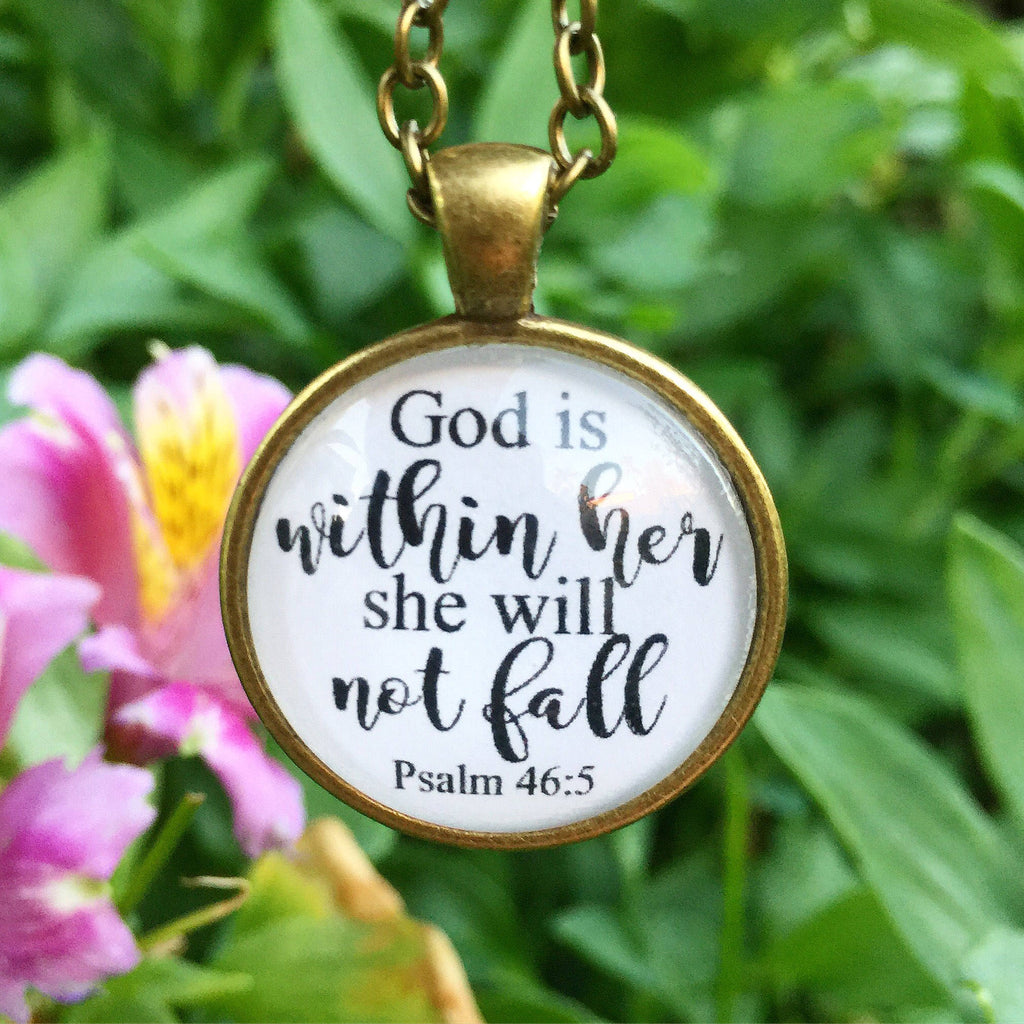 God is within her, she will not fall. Psalm 46:5 Necklace - Redeemed Jewelry