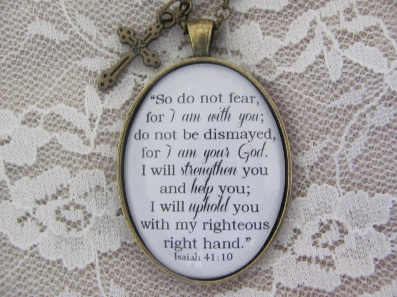 Isaiah 41:10 Bible Verse Pendant Necklace - Redeemed Jewelry