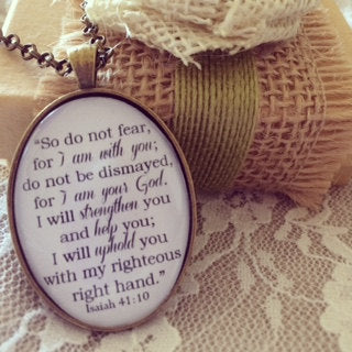 Isaiah 41:10 Bible Verse Pendant Necklace - Redeemed Jewelry