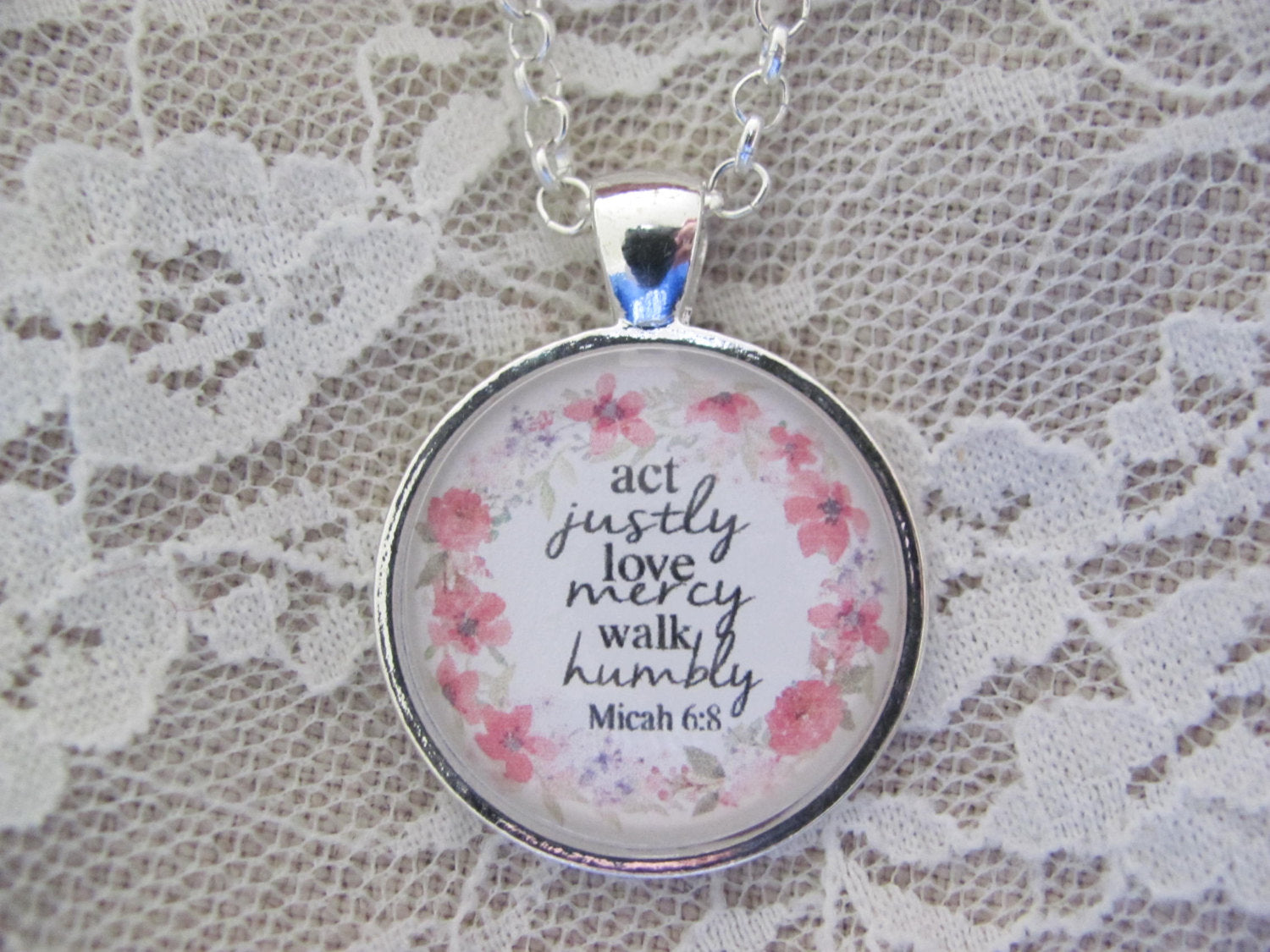 Micah 6:8 Pendant Necklace - Redeemed Jewelry