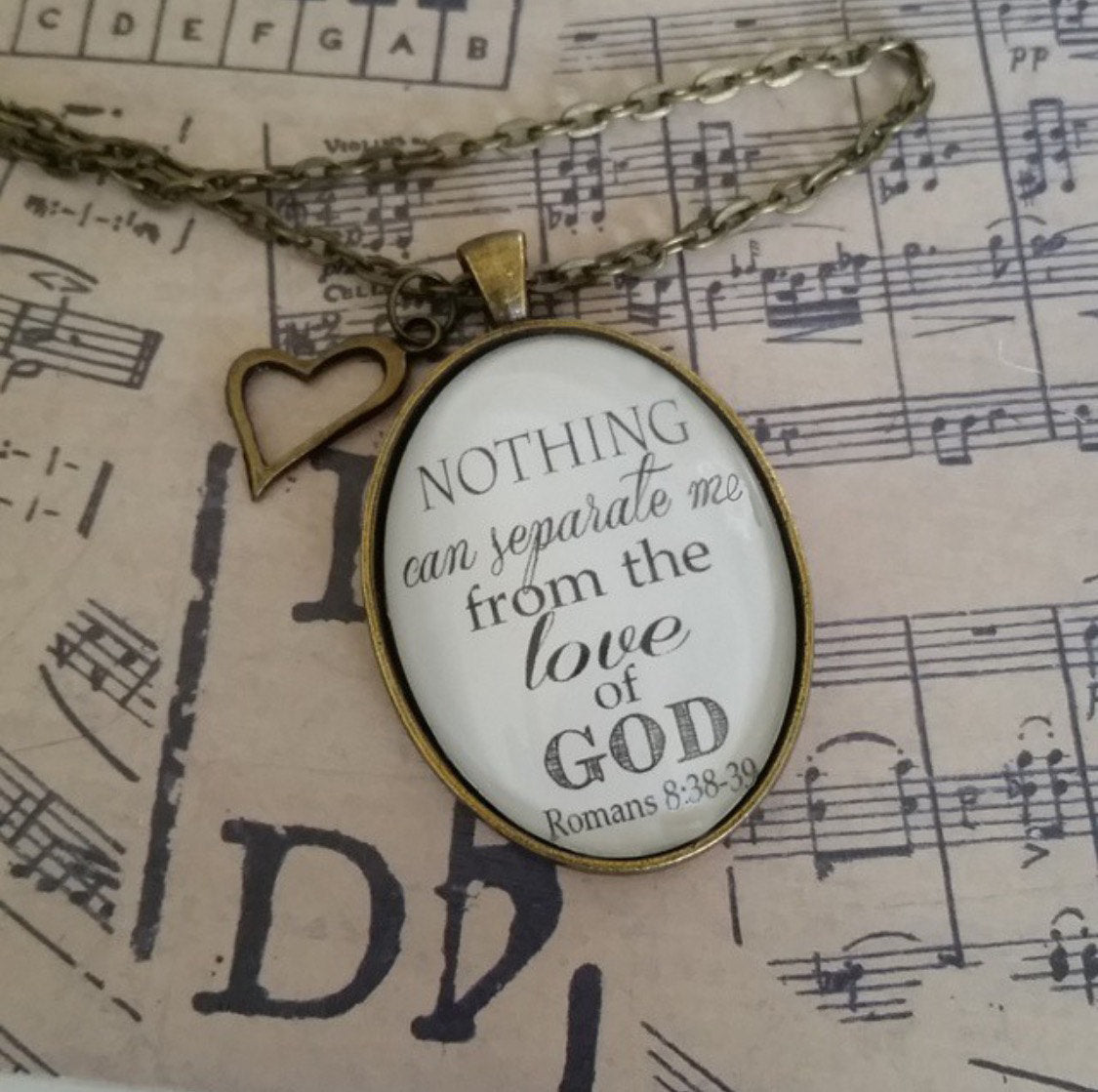 Romans 8:38-39 Pendant Necklace "Nothing can separate me from the love of God." - Redeemed Jewelry