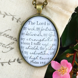 Psalm 18:2 Pendant Necklace - Redeemed Jewelry