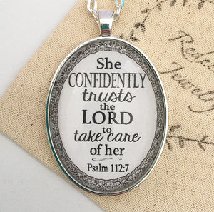 She confidently trusts the Lord to take care of her. Psalm 112:7 Necklace - Redeemed Jewelry