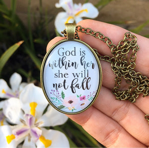 God is within her, she will not fall Necklace - Redeemed Jewelry