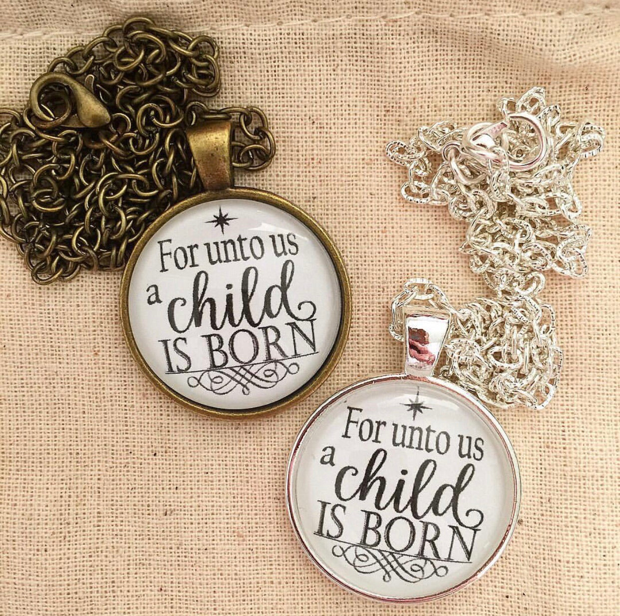 For Unto Us a Child is Born Christmas Necklace - Redeemed Jewelry