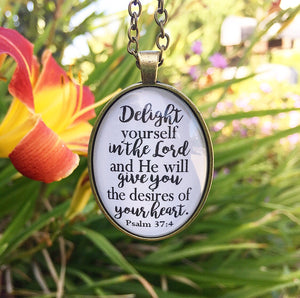 Delight Yourself in the Lord Psalm 37:4 Necklace - Redeemed Jewelry